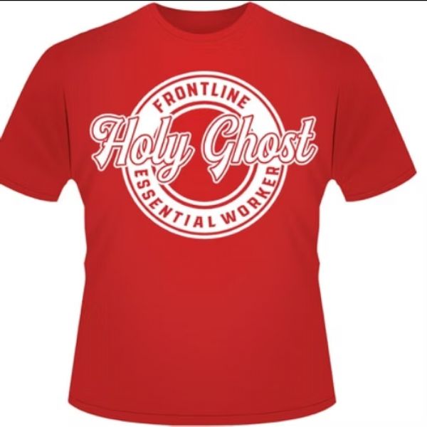 Pentecost 2020 T SHIRT RED ESSENTIAL WORKER